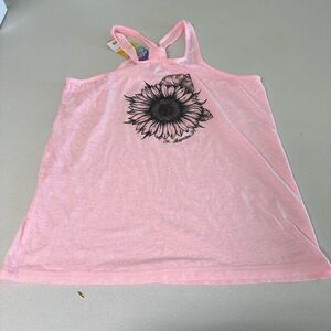 Light Pink Sunflower Racerback Tank Top